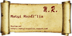 Matyi Rozália névjegykártya