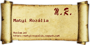 Matyi Rozália névjegykártya