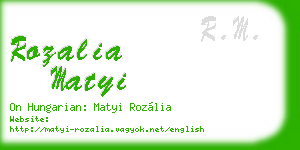 rozalia matyi business card